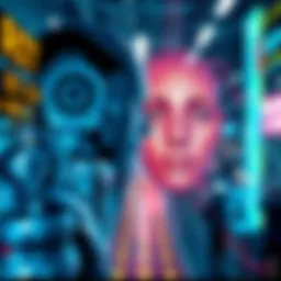 Representation of a divided job market with AI technology affecting employment opportunities