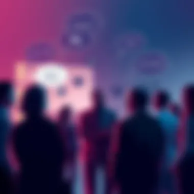 A group of people discussing the limitations of artificial intelligence, with thought bubbles showing various AI capabilities and constraints.