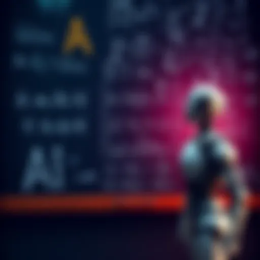 A person looking puzzled at a chalkboard filled with equations, while a robot stands nearby, symbolizing the clash between AI and traditional math concepts.