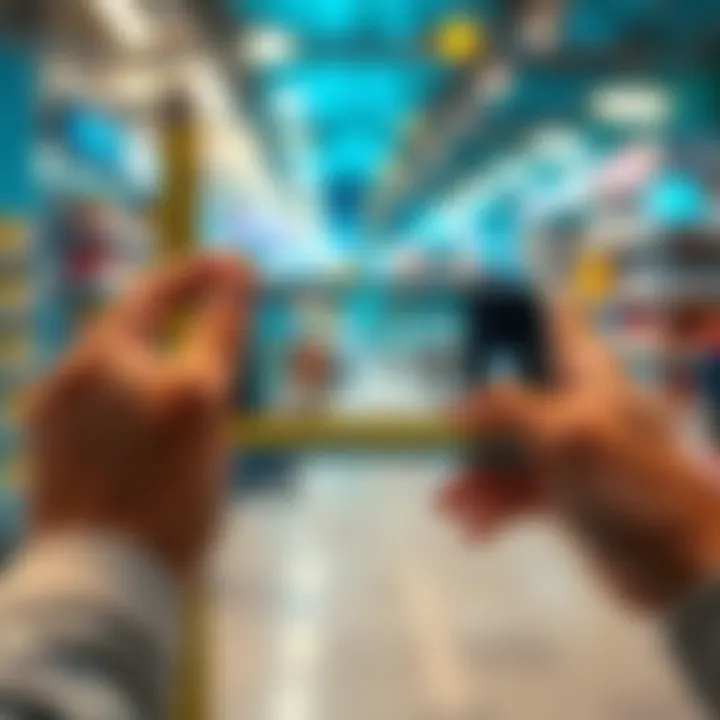 A person using a smartphone camera to measure an object without a tape measure, showcasing the new AI technology in action.