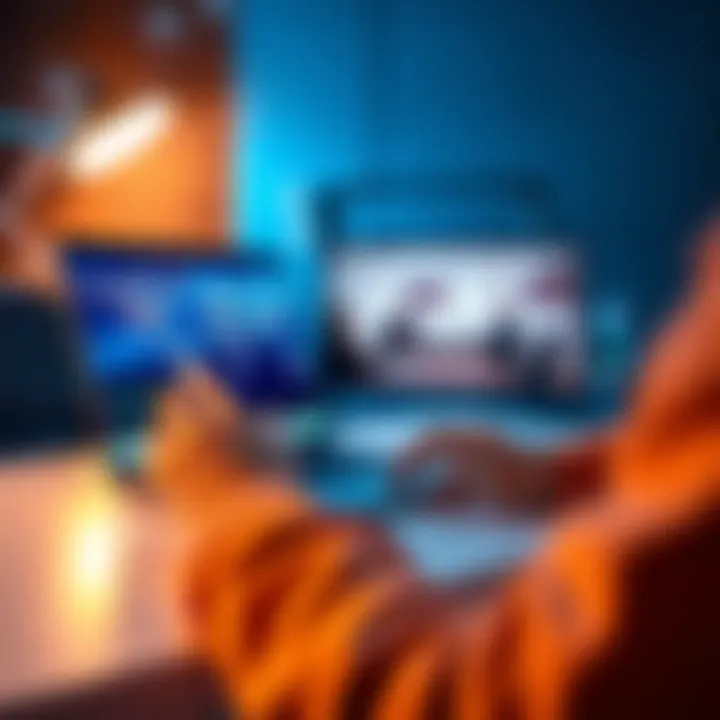 A person using AI meeting tools on a laptop during a virtual meeting, showcasing productivity and efficiency.