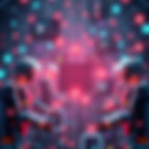 A graphic showing interconnected chatbots sharing information with each other, symbolizing memory sharing in AI conversations.