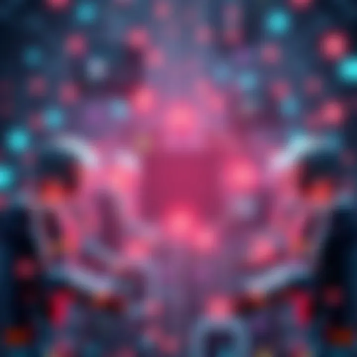 A graphic showing interconnected chatbots sharing information with each other, symbolizing memory sharing in AI conversations.