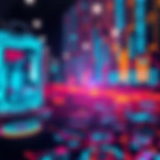 A futuristic representation of AI models with technology graphics and data streams