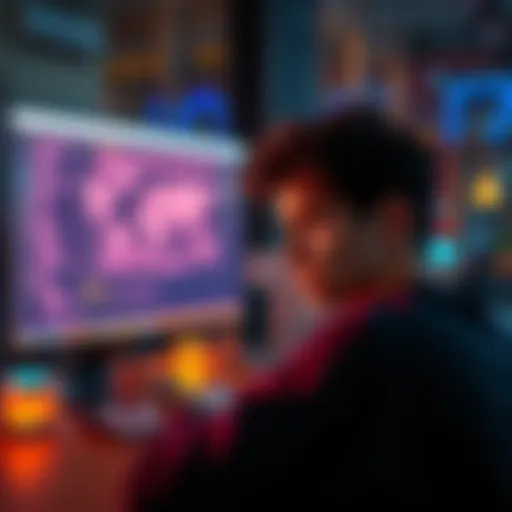 A frustrated person looking at a computer screen displaying confusing and nonsensical text generated by an AI model.