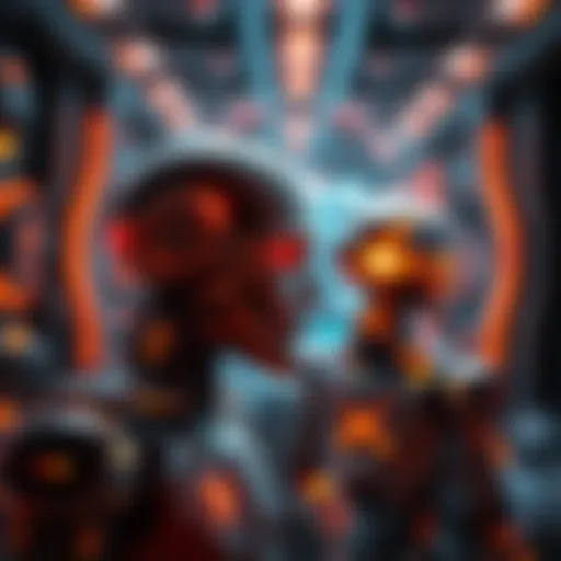 A visual representation of advanced AI models, depicting Mythos and Spud with a futuristic design, illustrating their capabilities and impact on technology.