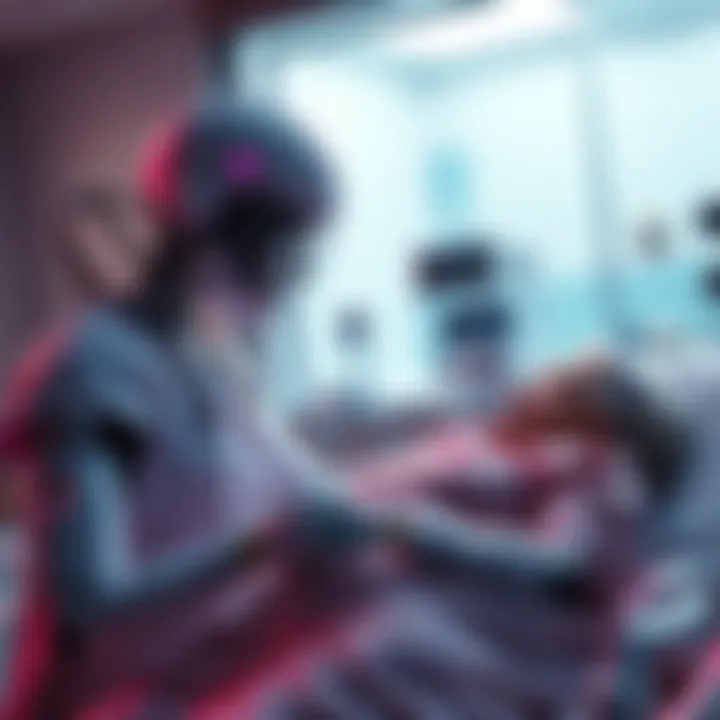 AI Nurse in Hospital A robotic nurse interacting with a patient in a hospital setting, showing concerns about AI in healthcare
