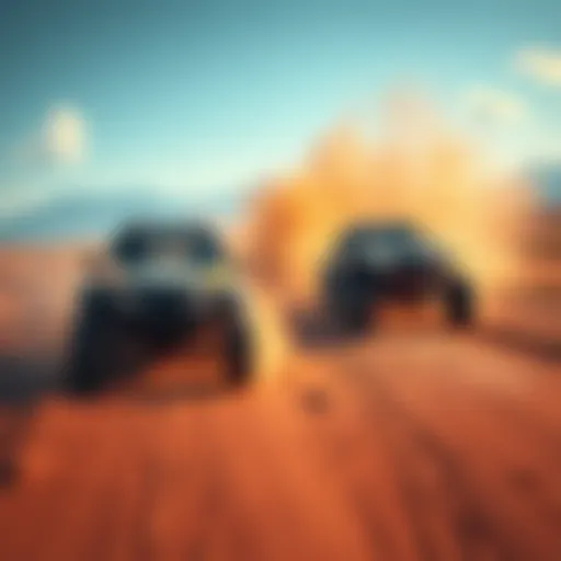 AI cars racing on a dirt track against each other in an offroad setting