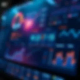 A close-up of a digital dashboard displaying productivity metrics and daily planner features