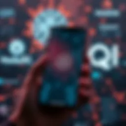 An AI agent phone showcasing advanced features with MediaTek and Qualcomm logos in the background