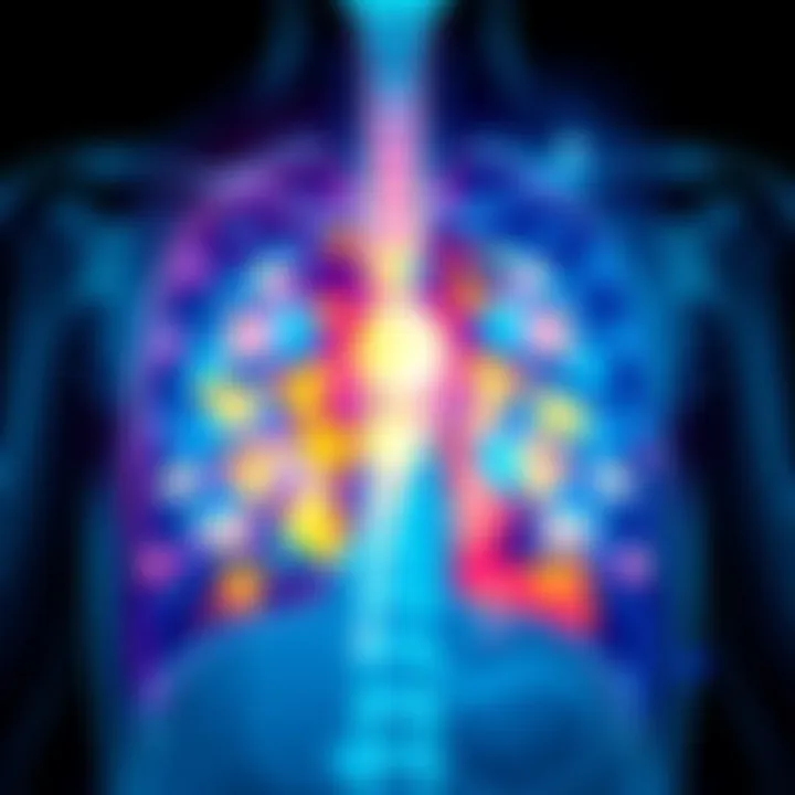 A visual representation of chest x-rays with AI analysis highlighting pneumonia areas