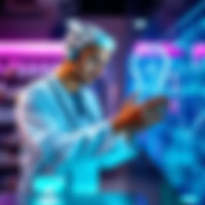 A healthcare professional reviewing an AI system that automates prescription refills in Utah