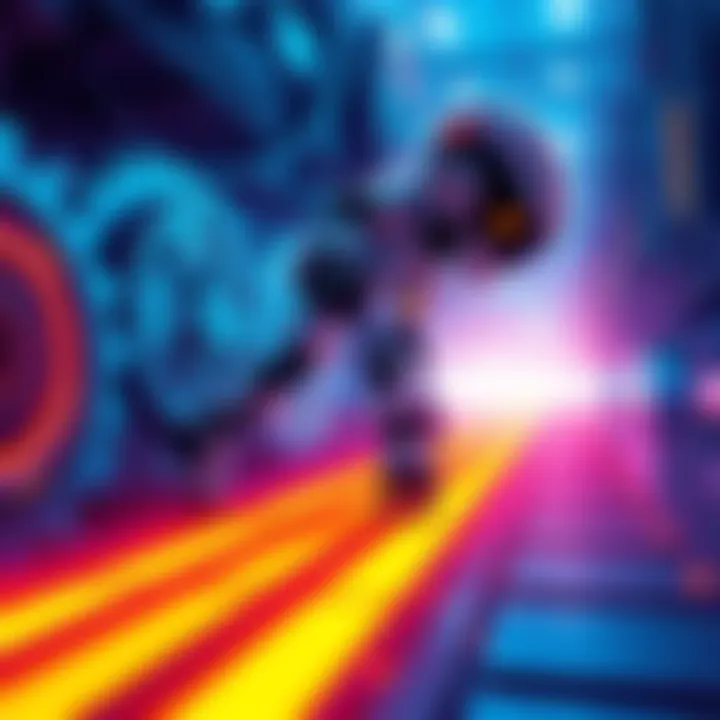 AI Progress Illustration A robot pushing forward with gears and technology in the background, symbolizing unstoppable AI advancement