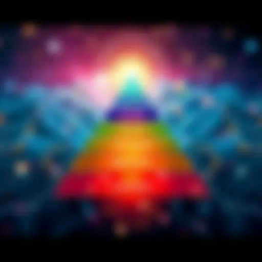 A visual representation of Maslow's Hierarchy of Needs with AI prompts helping individuals at each level from basic needs to self-actualization