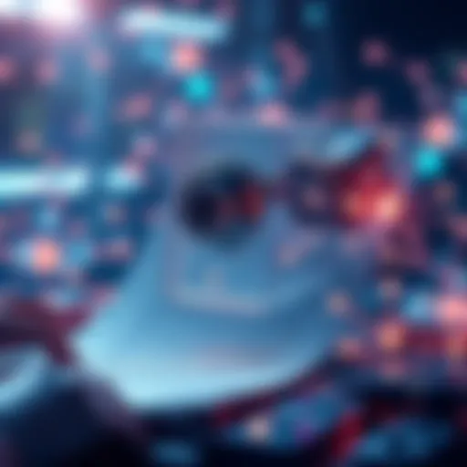 Illustration of an AI creating a detailed academic paper on quantum mechanics with abstract visual elements representing quantum theory.