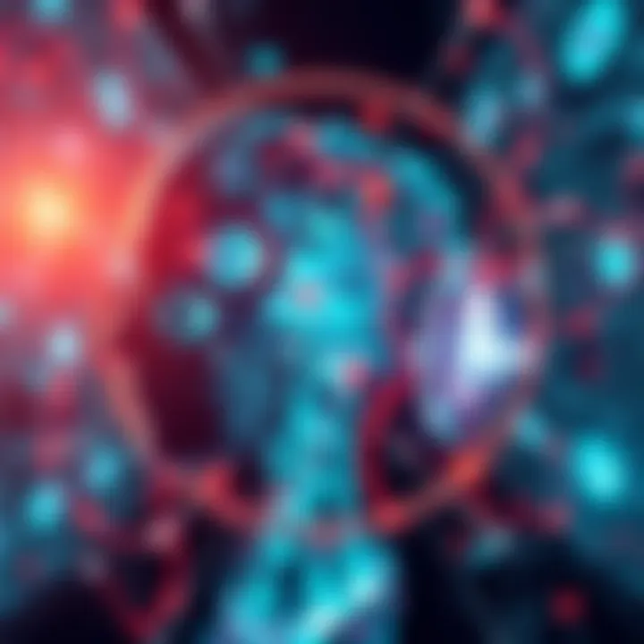 Visual representation of artificial intelligence merging with quantum technology, showcasing futuristic elements and innovation.