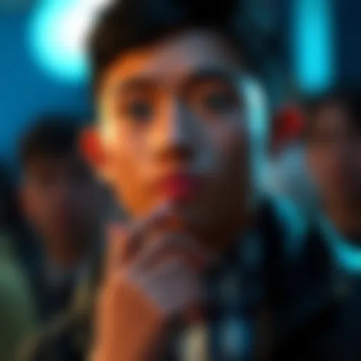 A digital rendering of Joaquin Oliver, a Parkland shooting victim, with a thoughtful expression, symbolizing the use of AI technology to recreate voices for advocacy.