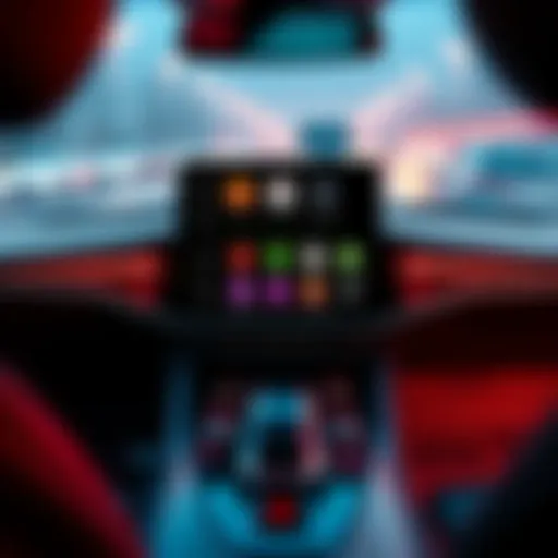 A futuristic car dashboard showcasing AI interface instead of traditional CarPlay