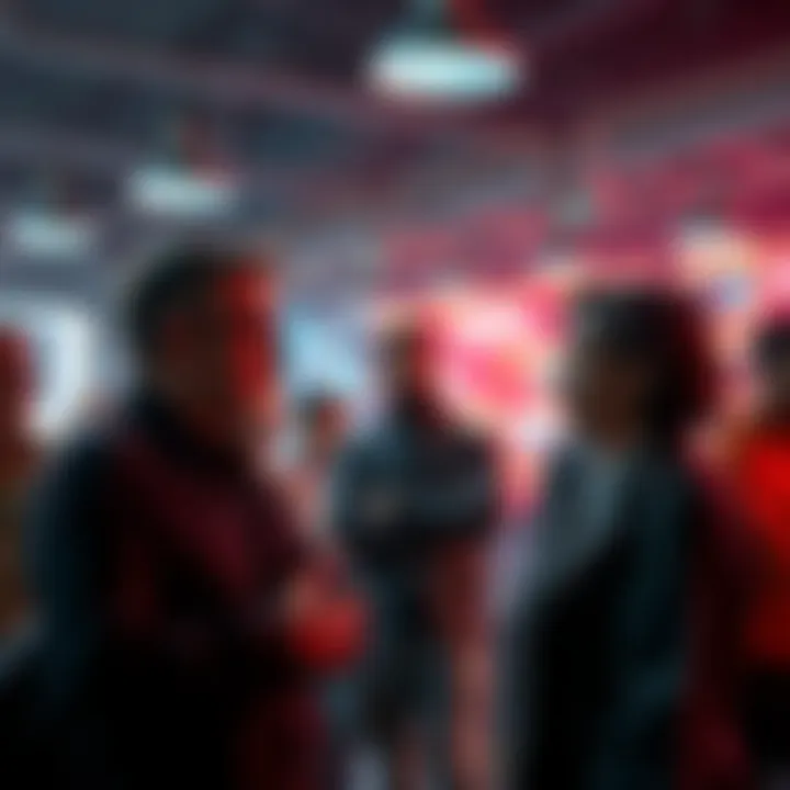 A group of people engaged in a serious discussion about the risks of AI, including job loss and misinformation.
