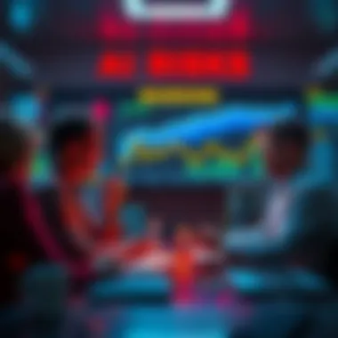 A group of global experts discussing the potential dangers of artificial intelligence, with charts and graphs highlighting risks in the background.