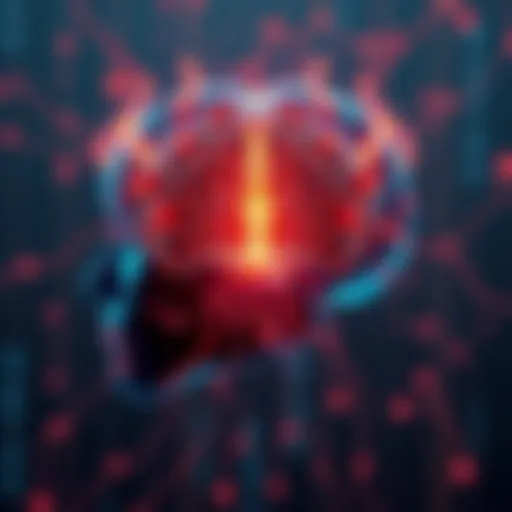 An abstract representation of AI with a glowing brain, symbolizing the concept of self-awareness in technology
