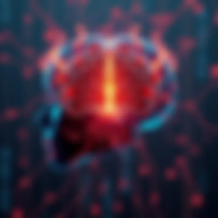 An abstract representation of AI with a glowing brain, symbolizing the concept of self-awareness in technology