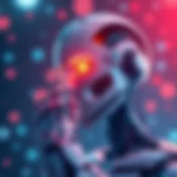 A robot with human-like features pondering its existence, symbolizing AI consciousness and autonomy.