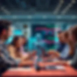 A group of diverse people collaborating at a table with laptops, brainstorming about AI skills for career advancement in 2026.