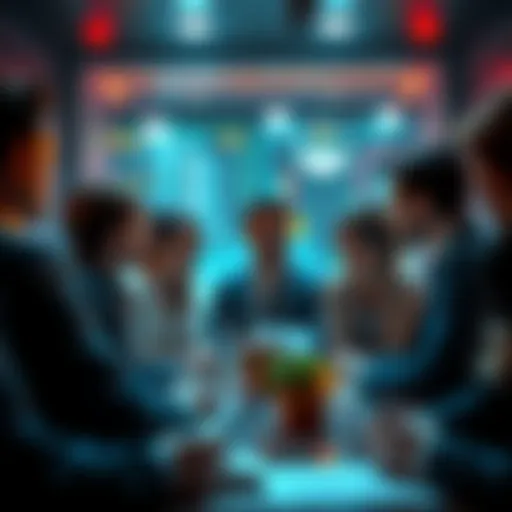A group of people chatting about artificial intelligence and profits related to AI Slop.