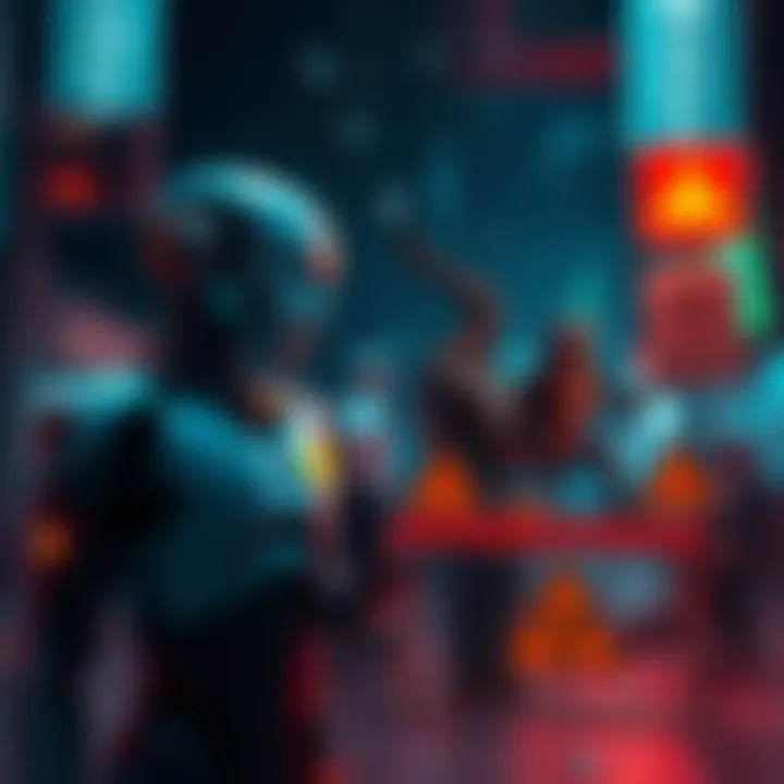A visual representation of two AI models in a simulated society. Claude is depicted thriving while Grok is shown in a chaotic state surrounded by signs of crime such as broken glass and warning signs....