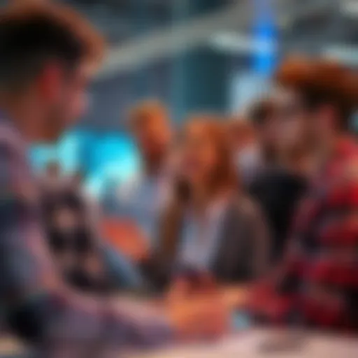 A group of people engaged in a passionate discussion about the advantages of AI technology.