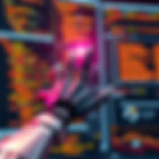 A robot hand reaching out towards a digital interface with code and graphics, signifying AI advancements despite opposition from forums.
