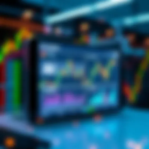 A digital screen showing AI analytics and trading graphs related to market transparency.