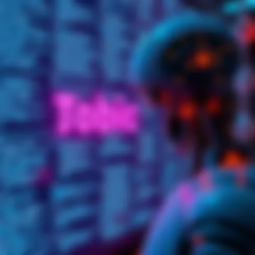 A robot looking at a screen filled with text, representing the challenge of identifying AI-generated content.