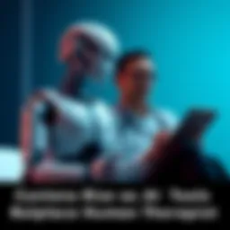 A robot and a human therapist sitting together, showing a contrast between AI tools and human support in mental health care.