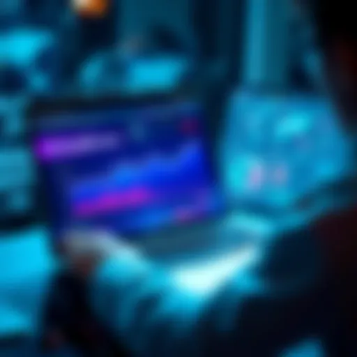 AI Tools for Lead Qualification A person using a laptop while analyzing lead data with AI software on the screen.