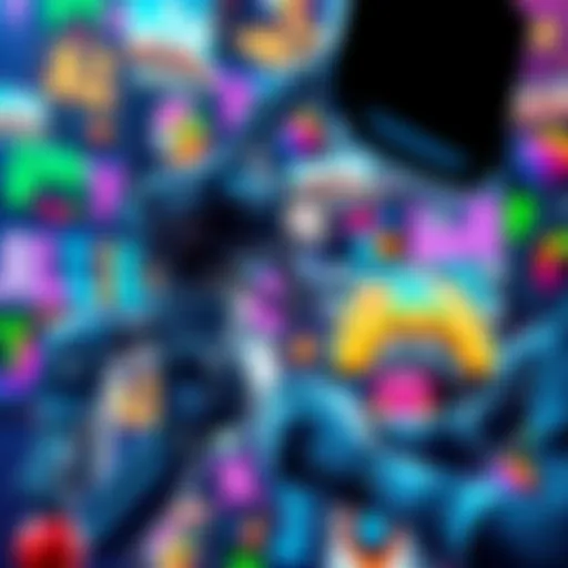 A collage of game developers using AI tools to create colorful game designs, focusing on taste and creativity.