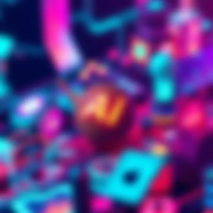 A visual representation of AI tools showcasing c.ai's role in technology with vibrant graphics and icons representing innovation.