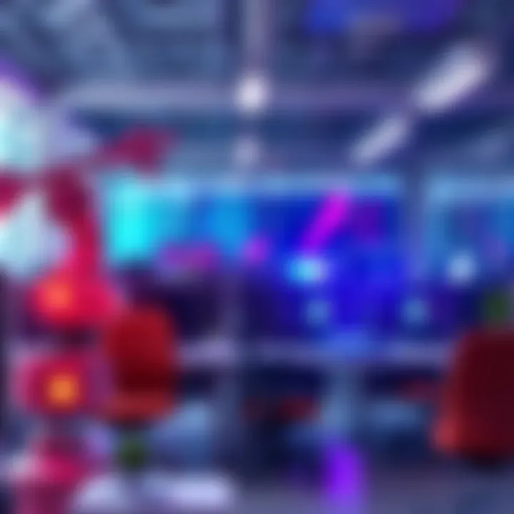 A comparison of AI workflow tools and traditional automation systems in an office setting, showcasing different technologies working together.