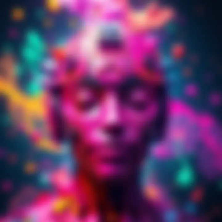 A digital artwork showcasing the fusion of AI-generated and traditional art styles, highlighting vibrant colors and diverse techniques.