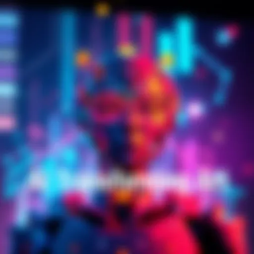 A digital artist using AI tools to create vibrant artwork, showcasing the blend of technology and creativity.