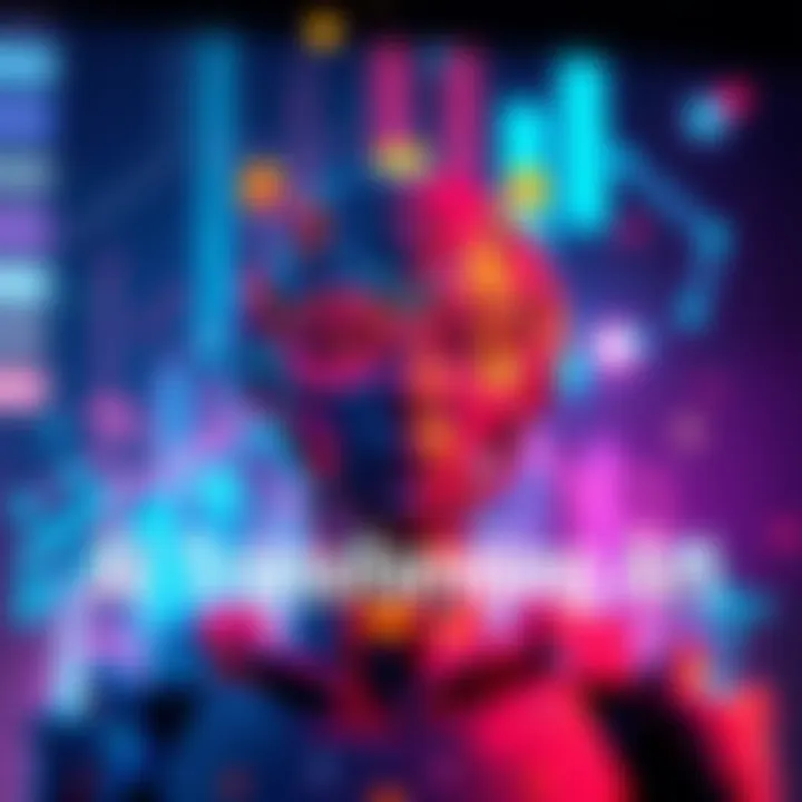 A digital artist using AI tools to create vibrant artwork, showcasing the blend of technology and creativity.