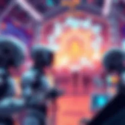 A futuristic scene showing advanced robots and digital interfaces representing AI advancements over the next three years.