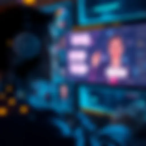 A person interacting with an AI on a digital screen, showing a conversation with thoughtful expressions.