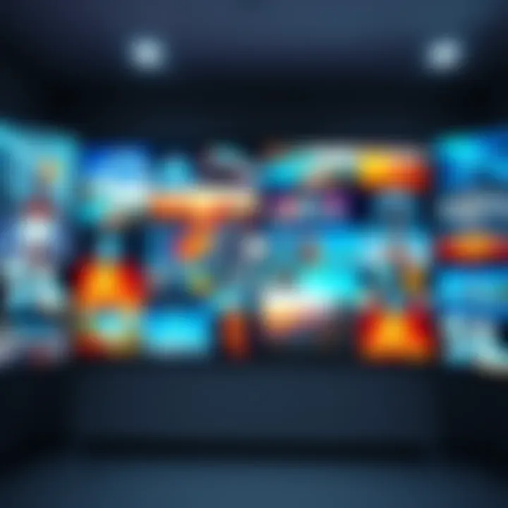 A collage showcasing various AI-generated images and video clips on a screen, illustrating creativity without restrictions.