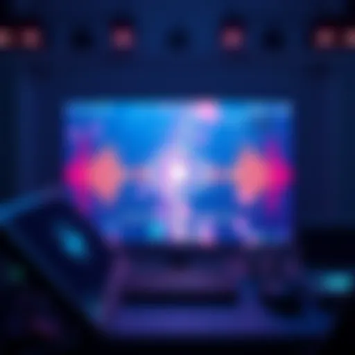 A screenshot showing an Ai video playing with sound waves visualized on the screen, indicating interactivity.