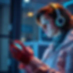 A person interacting with a digital assistant on a device, showcasing the AI voice model Dessa by Block.