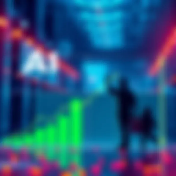 AI vs Human Labor Costs A comparison chart showing rising costs of AI technology alongside decreasing costs of human labor, emphasizing the financial implications for businesses.