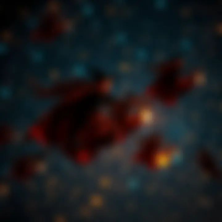 A group of AI witches soaring through a dark sky filled with stars, creating a festive Halloween atmosphere.