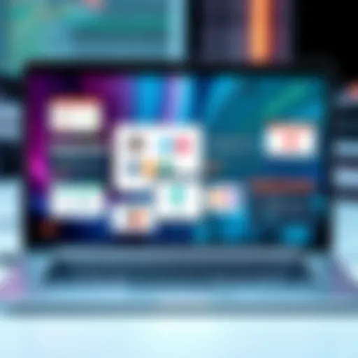 A variety of AI writing tools displayed on a laptop screen, showcasing their interfaces and features.